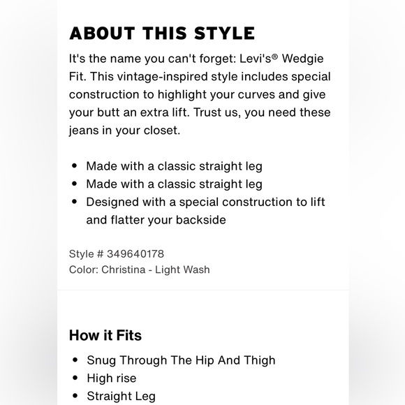 Levi’s wedgie straight jeans - Picture 7 of 7